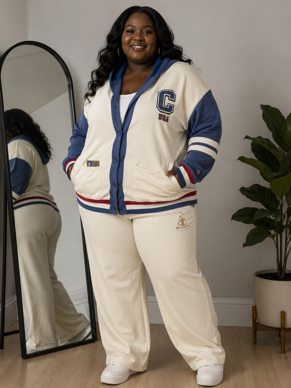 Champion Varsity Hoodie Cardigan & Pants